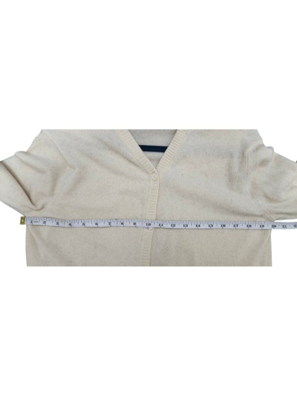 Vintage Ballantyne Scotland 100% Pure Cashmere Cream Long Cardigan Sweater M - Picture 10 of 12